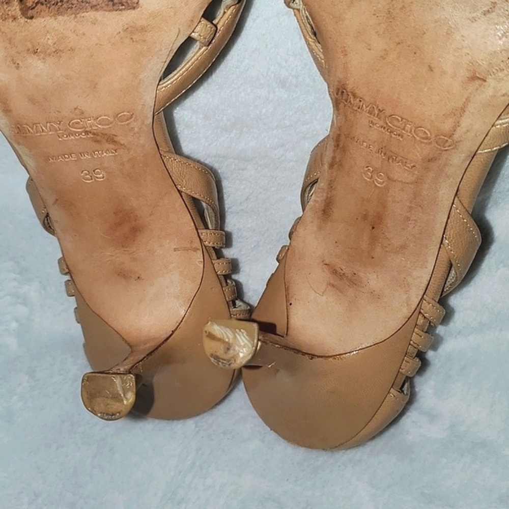 Jimmy Choo Peep Toe Sandals Size 39 - Picture 10 of 14